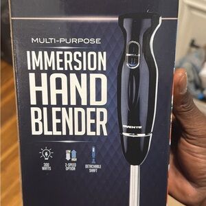 Ovente Black Immersion Hand Blender - Compact Multi-Purpose Stick Mixer